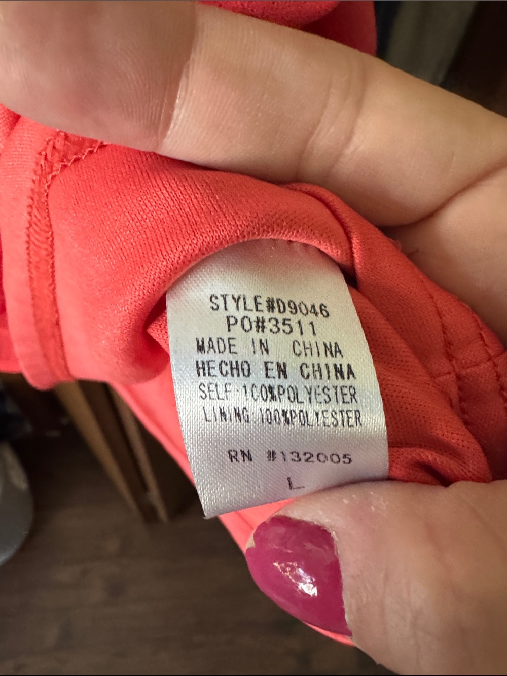 entro Red Dress with Floral Label Accent - Picture 6 of 8
